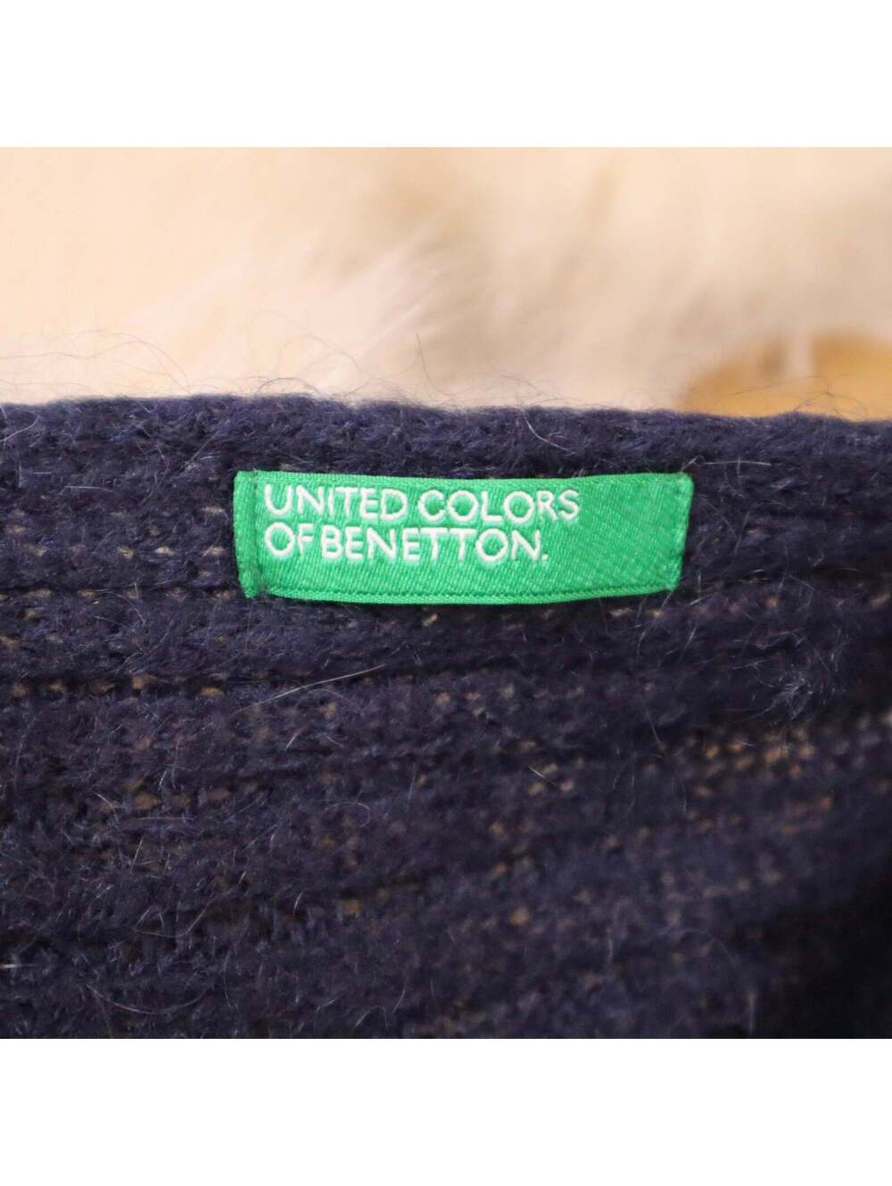 Y2K European Brand Navy Mohair Blend Cardigan (M) - Picture 5 of 5